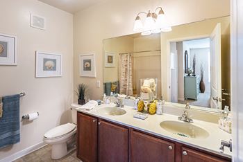 Bathroom with vanity lights
